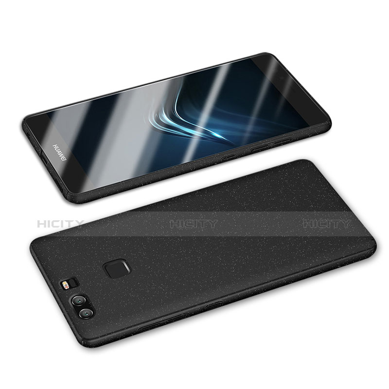 Funda Dura Plastico Rigida Fino Arenisca Q01 para Huawei P9 Negro