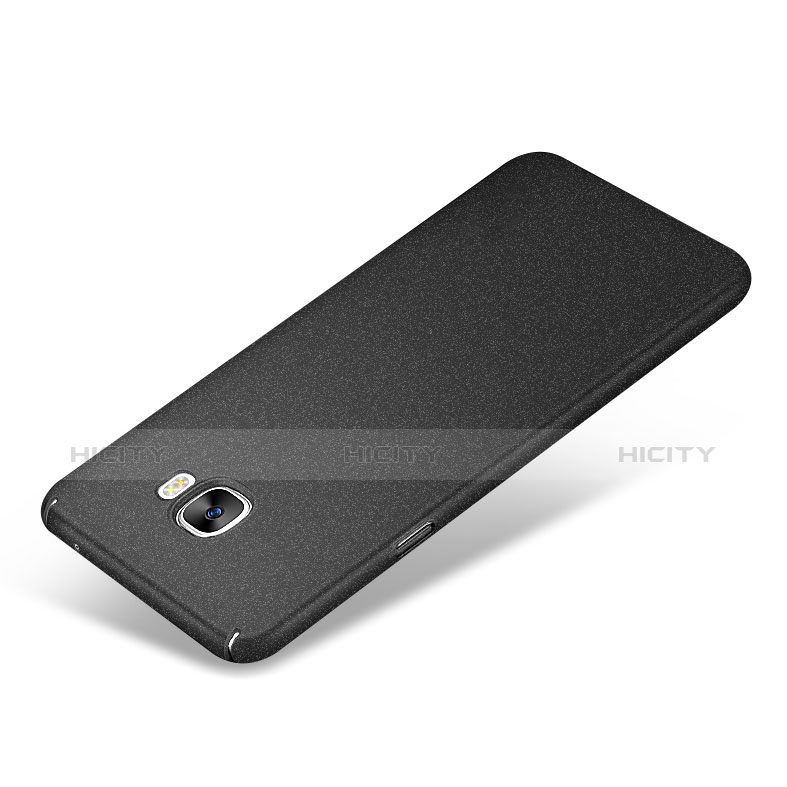 Funda Dura Plastico Rigida Fino Arenisca Q01 para Samsung Galaxy C7 SM-C7000 Negro