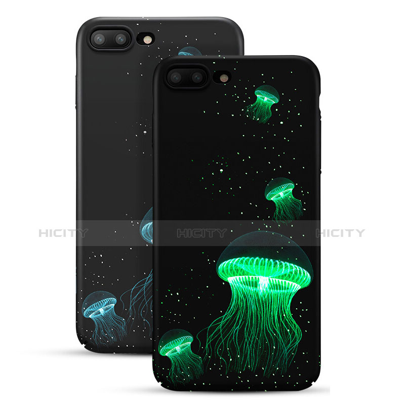 Funda Dura Plastico Rigida Fluorescencia para Apple iPhone 7 Plus Negro