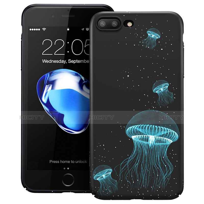 Funda Dura Plastico Rigida Fluorescencia para Apple iPhone 7 Plus Negro