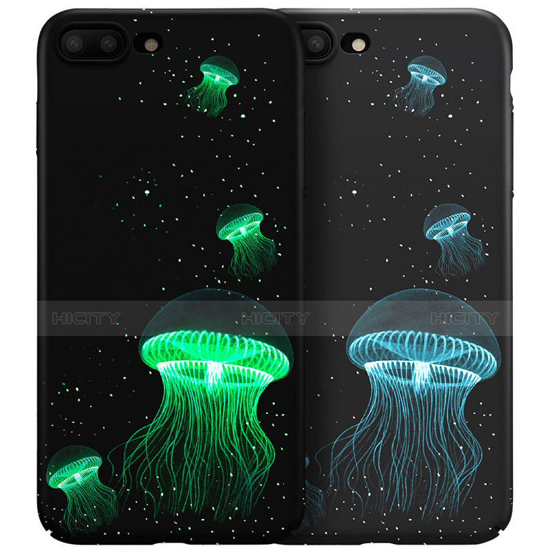 Funda Dura Plastico Rigida Fluorescencia para Apple iPhone 8 Plus Negro