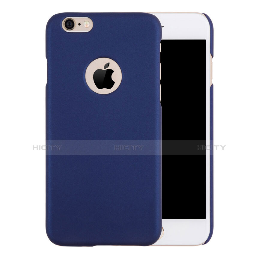 Funda Dura Plastico Rigida Mate con Agujero para Apple iPhone 6 Azul