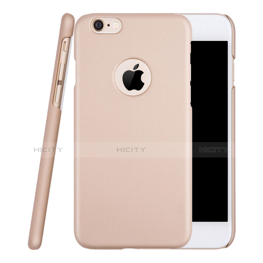 Funda Dura Plastico Rigida Mate con Agujero para Apple iPhone 6 Oro Rosa