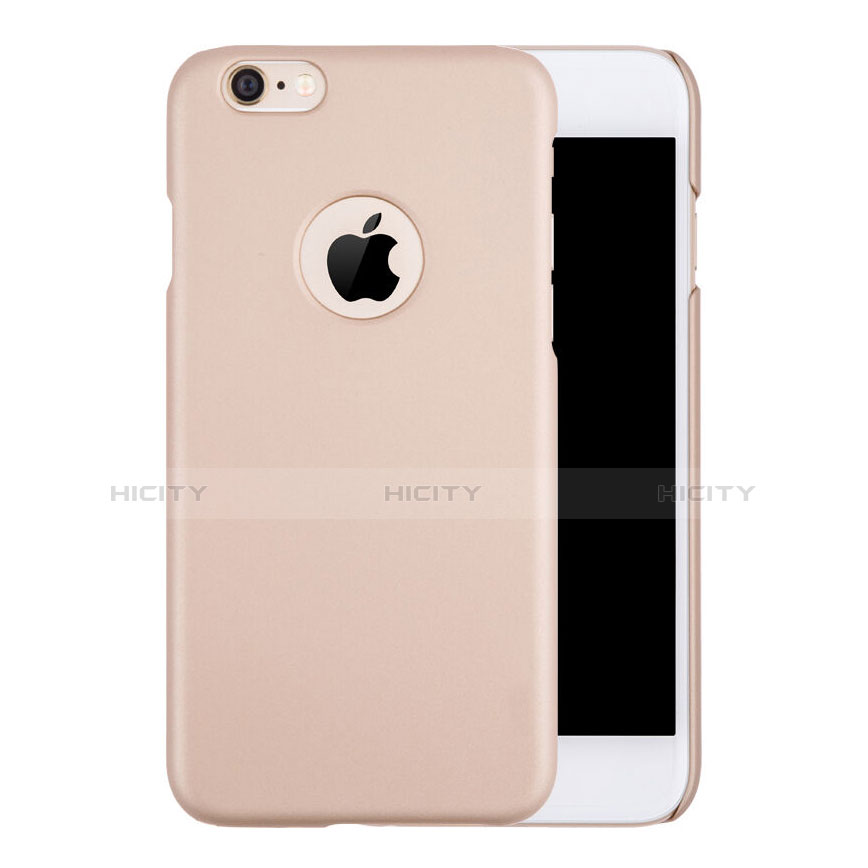 Funda Dura Plastico Rigida Mate con Agujero para Apple iPhone 6 Oro Rosa