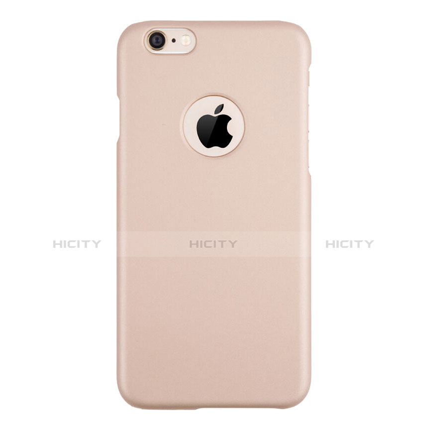 Funda Dura Plastico Rigida Mate con Agujero para Apple iPhone 6 Oro Rosa