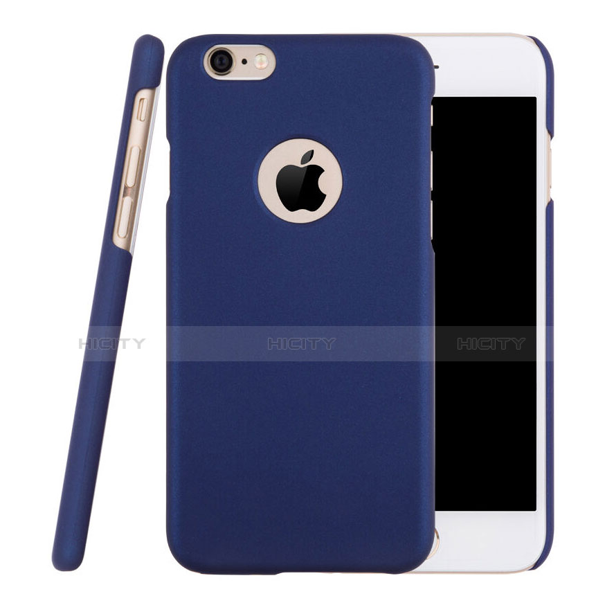 Funda Dura Plastico Rigida Mate con Agujero para Apple iPhone 6 Plus Azul