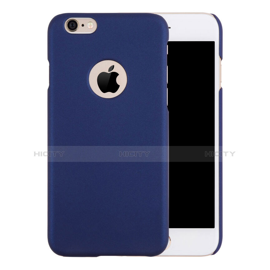 Funda Dura Plastico Rigida Mate con Agujero para Apple iPhone 6 Plus Azul