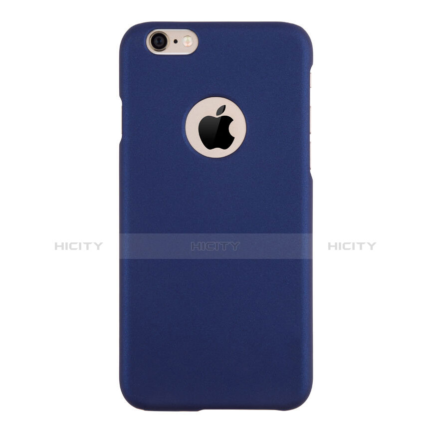 Funda Dura Plastico Rigida Mate con Agujero para Apple iPhone 6 Plus Azul