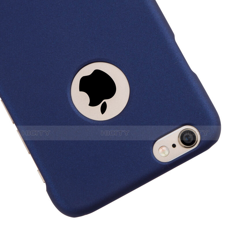 Funda Dura Plastico Rigida Mate con Agujero para Apple iPhone 6 Plus Azul