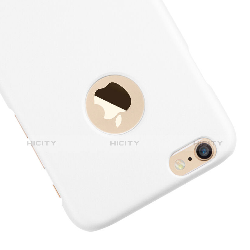 Funda Dura Plastico Rigida Mate con Agujero para Apple iPhone 6 Plus Blanco