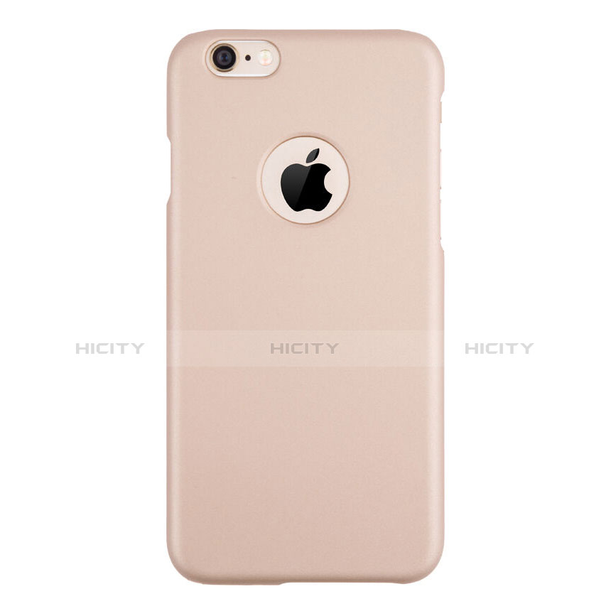 Funda Dura Plastico Rigida Mate con Agujero para Apple iPhone 6 Plus Oro Rosa