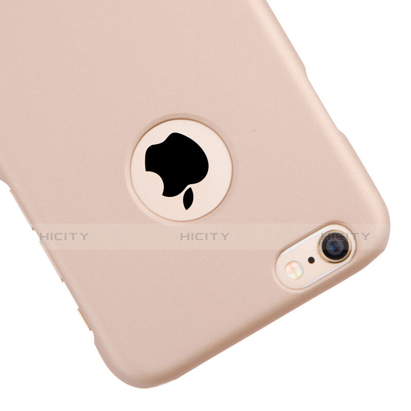 Funda Dura Plastico Rigida Mate con Agujero para Apple iPhone 6S Plus Oro Rosa