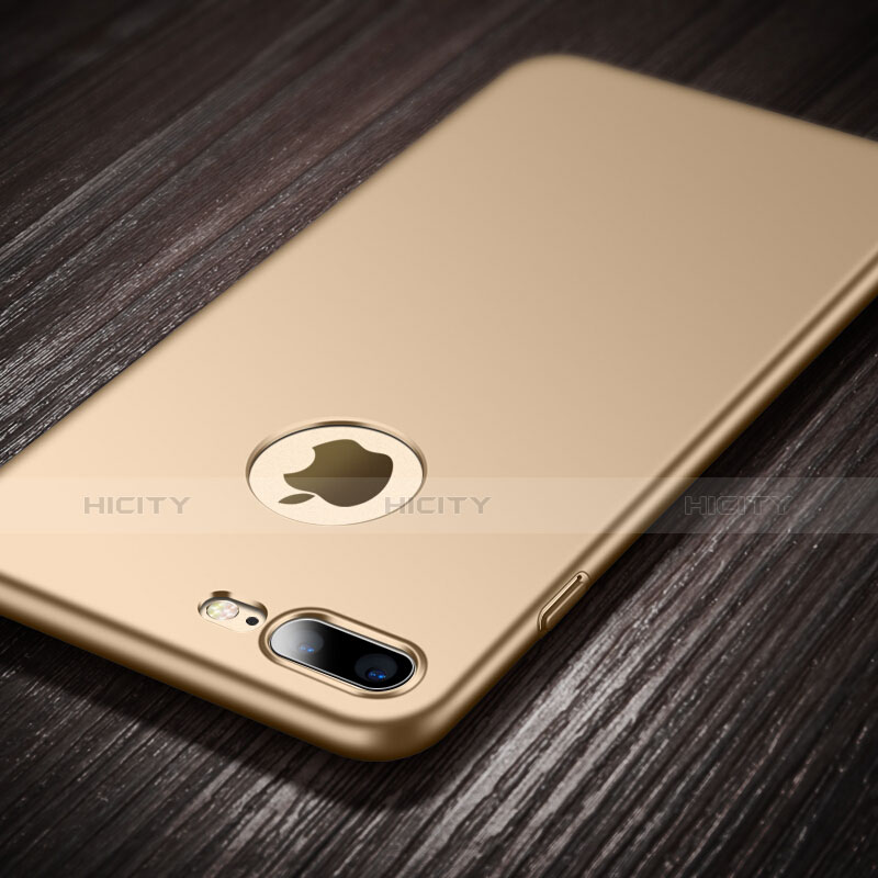 Funda Dura Plastico Rigida Mate con Agujero para Apple iPhone 7 Plus Oro