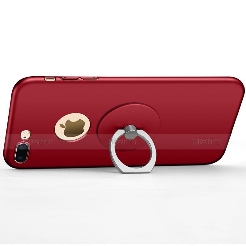 Funda Dura Plastico Rigida Mate con Agujero para Apple iPhone 7 Plus Rojo