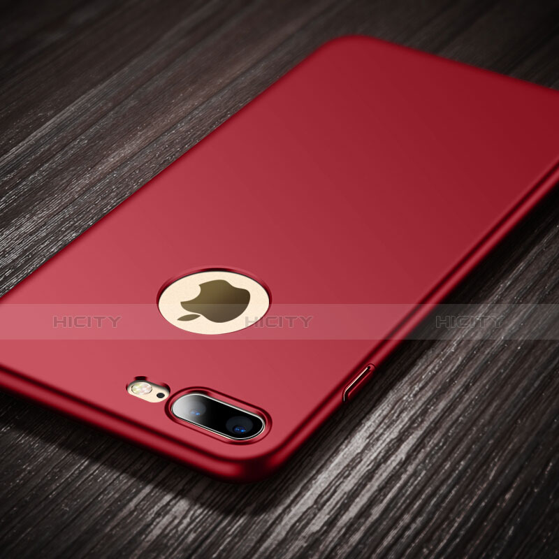 Funda Dura Plastico Rigida Mate con Agujero para Apple iPhone 7 Plus Rojo