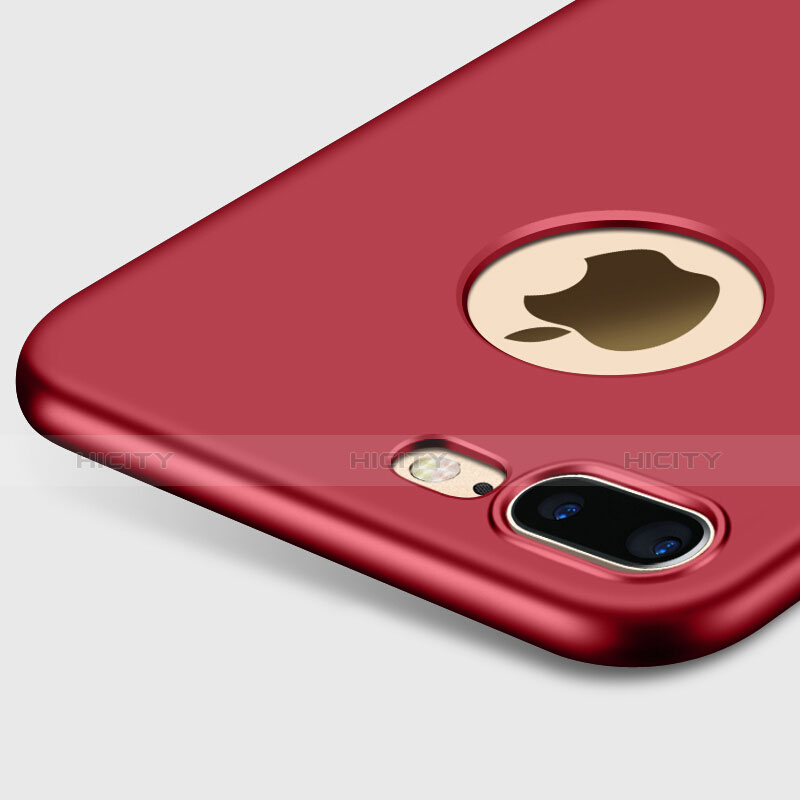 Funda Dura Plastico Rigida Mate con Agujero para Apple iPhone 8 Plus Rojo