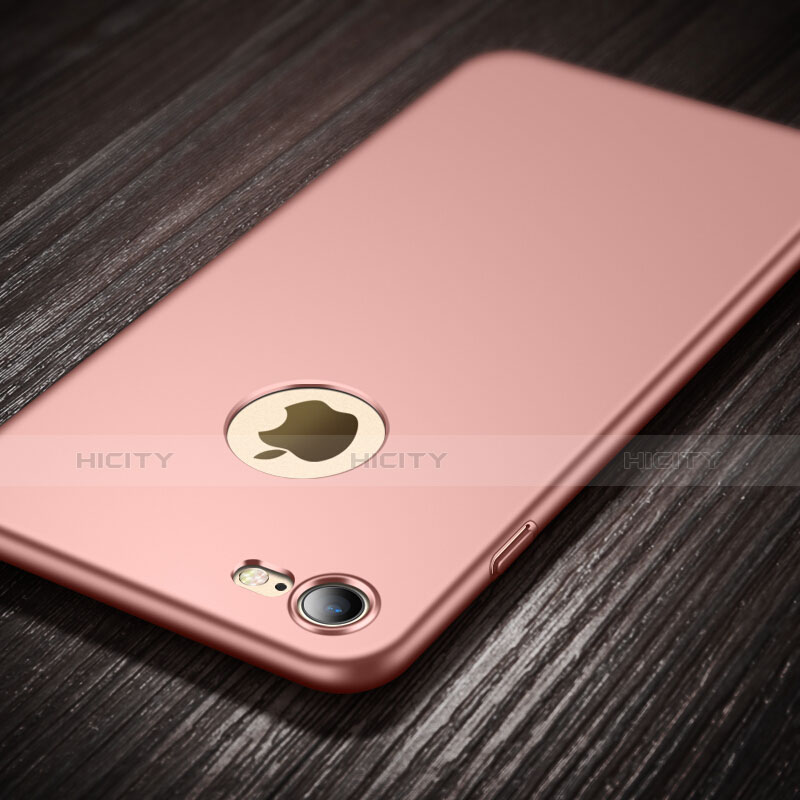 Funda Dura Plastico Rigida Mate con Agujero y Anillo de dedo Soporte para Apple iPhone 7 Rosa