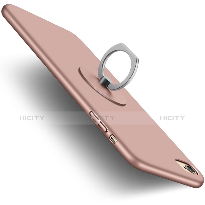 Funda Dura Plastico Rigida Mate con Anillo de dedo Soporte A01 para Apple iPhone 6 Oro Rosa