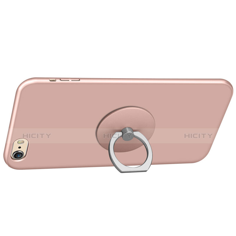 Funda Dura Plastico Rigida Mate con Anillo de dedo Soporte A01 para Apple iPhone 6 Oro Rosa