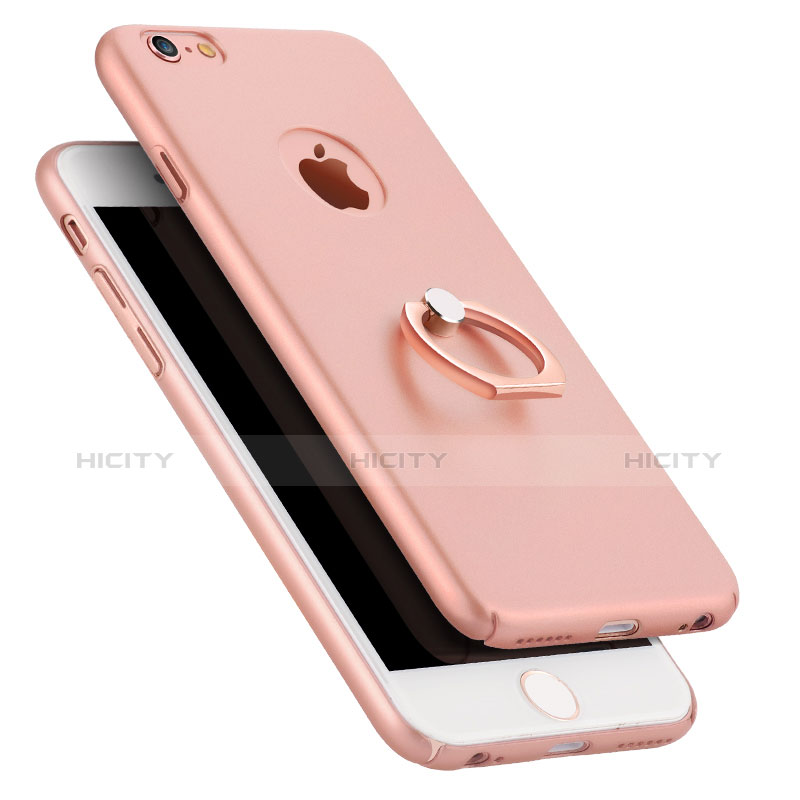 Funda Dura Plastico Rigida Mate con Anillo de dedo Soporte A02 para Apple iPhone 6 Rosa