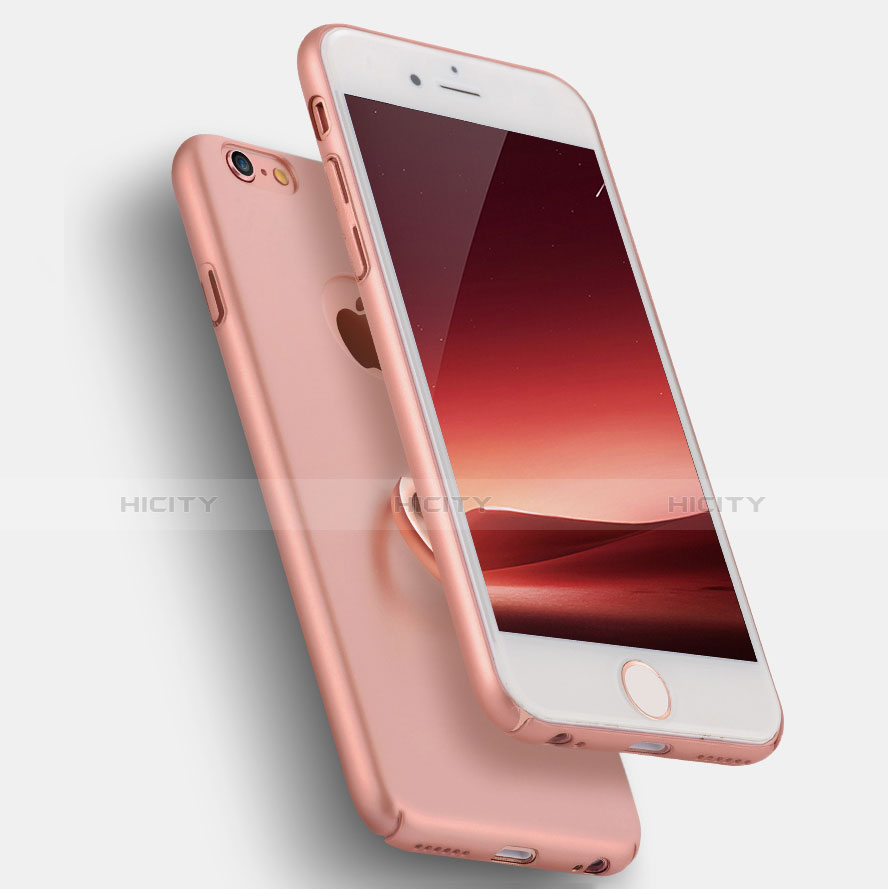 Funda Dura Plastico Rigida Mate con Anillo de dedo Soporte A02 para Apple iPhone 6 Rosa