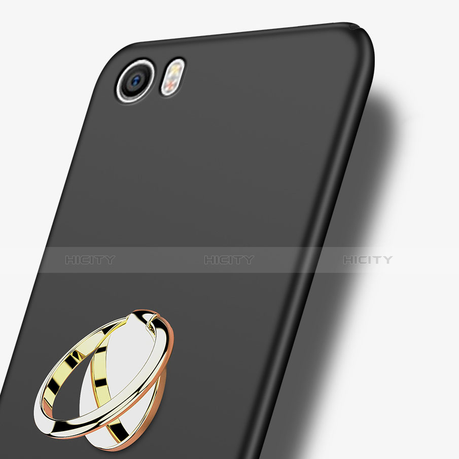 Funda Dura Plastico Rigida Mate con Anillo de dedo Soporte A02 para Xiaomi Mi 5 Negro