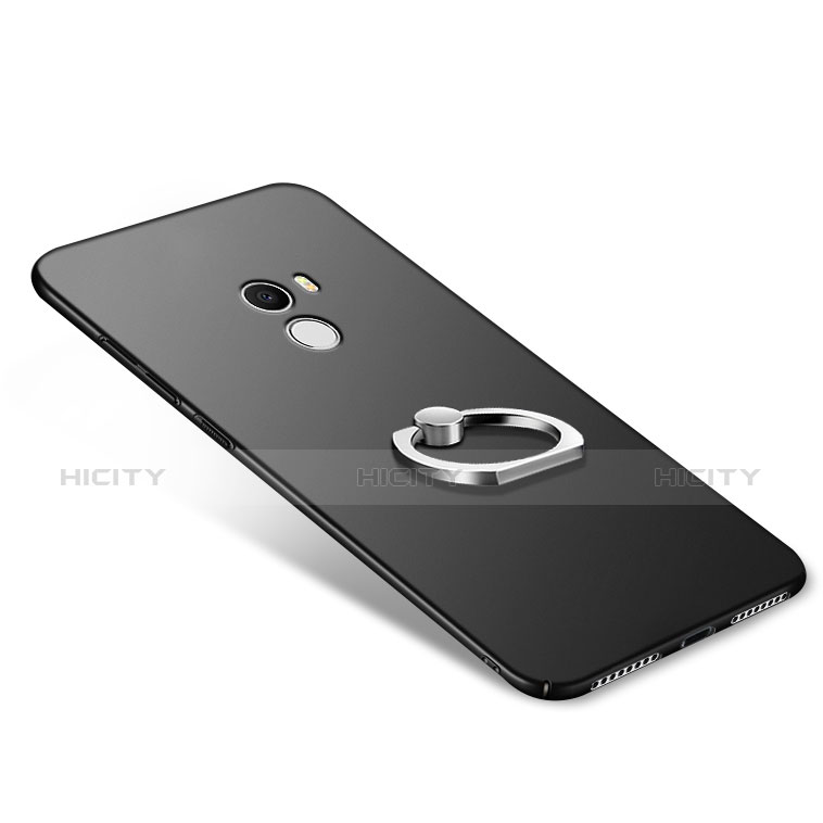 Funda Dura Plastico Rigida Mate con Anillo de dedo Soporte A02 para Xiaomi Mi Mix Negro