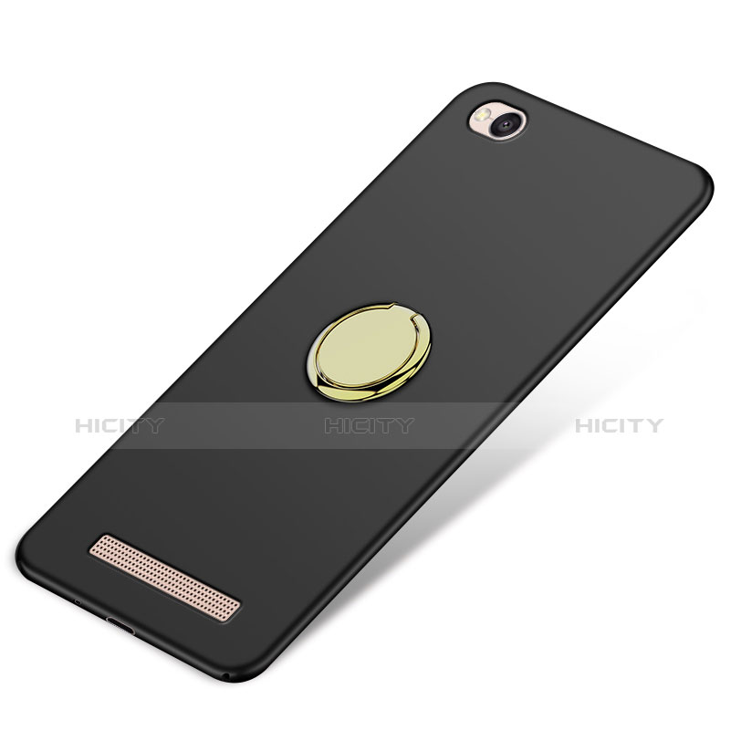 Funda Dura Plastico Rigida Mate con Anillo de dedo Soporte A02 para Xiaomi Redmi 4A Negro