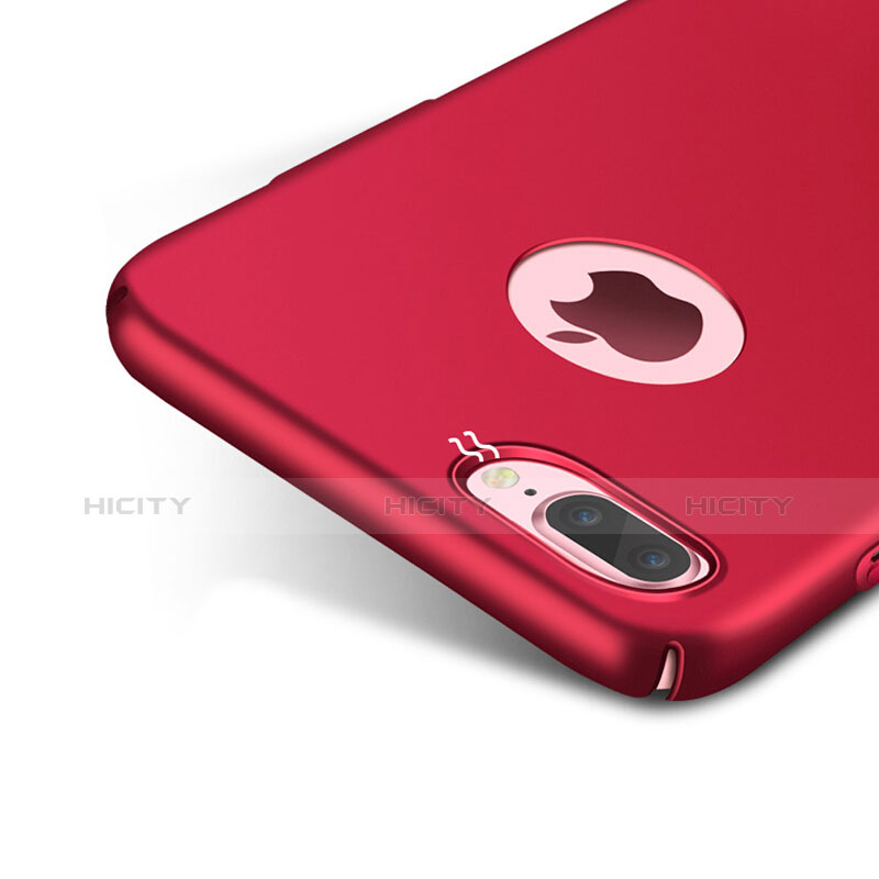 Funda Dura Plastico Rigida Mate con Anillo de dedo Soporte F01 para Apple iPhone 7 Plus Rojo