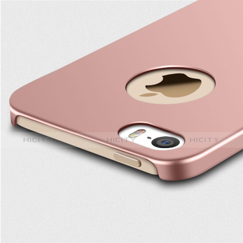 Funda Dura Plastico Rigida Mate con Anillo de dedo Soporte para Apple iPhone 5S Rosa