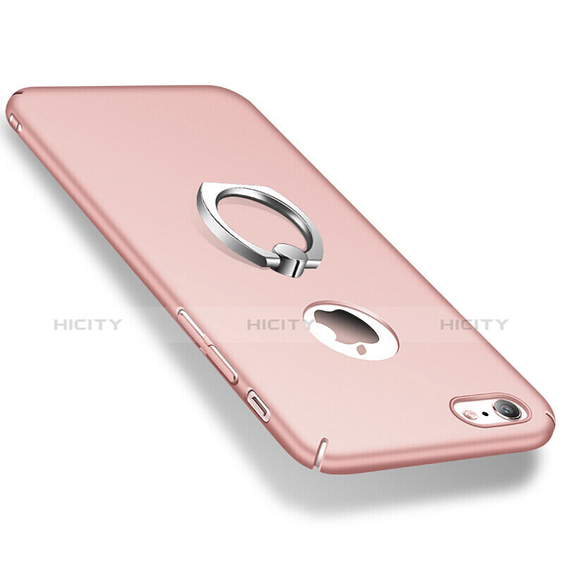 Funda Dura Plastico Rigida Mate con Anillo de dedo Soporte para Apple iPhone 6 Plus Rosa