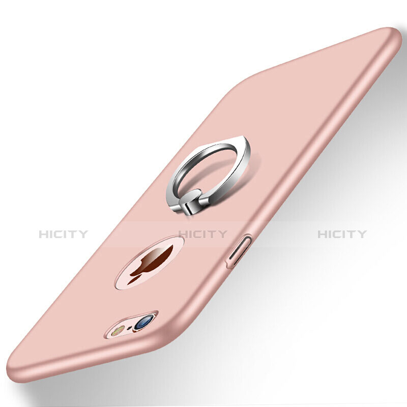 Funda Dura Plastico Rigida Mate con Anillo de dedo Soporte para Apple iPhone 6S Plus Rosa