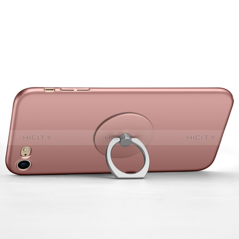 Funda Dura Plastico Rigida Mate con Anillo de dedo Soporte para Apple iPhone 7 Rosa