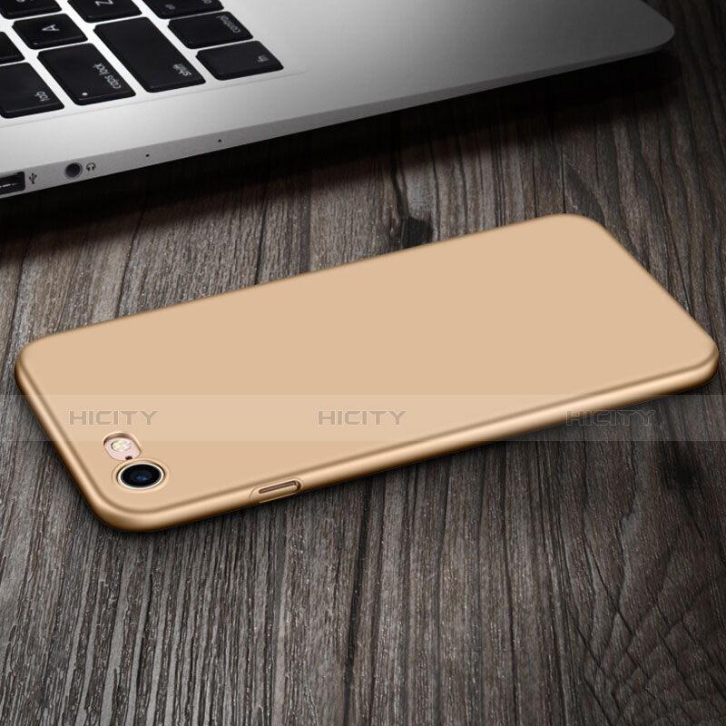 Funda Dura Plastico Rigida Mate con Anillo de dedo Soporte para Apple iPhone 8 Oro