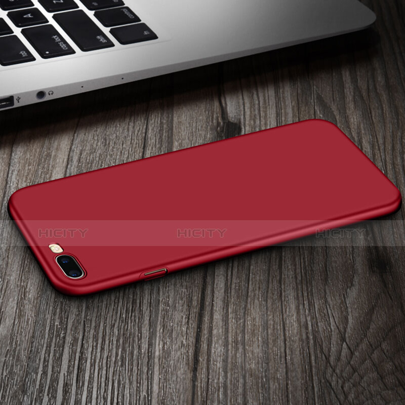 Funda Dura Plastico Rigida Mate con Anillo de dedo Soporte para Apple iPhone 8 Plus Rojo