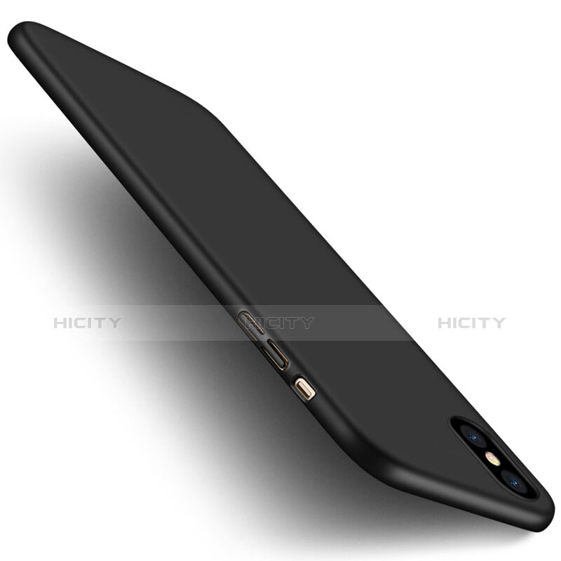 Funda Dura Plastico Rigida Mate con Anillo de dedo Soporte para Apple iPhone X Negro