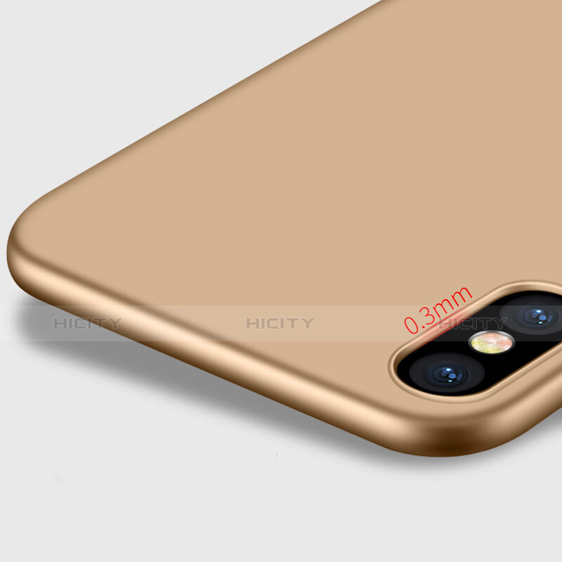 Funda Dura Plastico Rigida Mate con Anillo de dedo Soporte para Apple iPhone X Oro