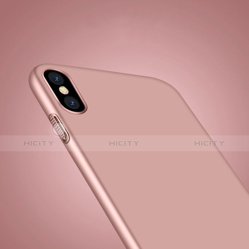 Funda Dura Plastico Rigida Mate con Anillo de dedo Soporte para Apple iPhone X Rosa