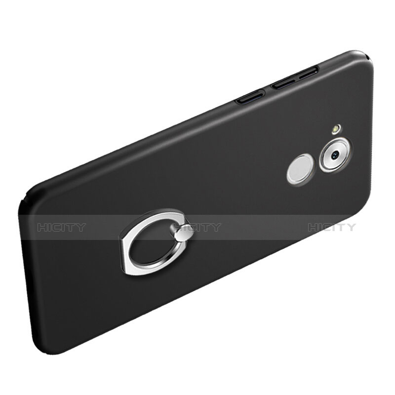 Funda Dura Plastico Rigida Mate con Anillo de dedo Soporte para Huawei Enjoy 6S Negro