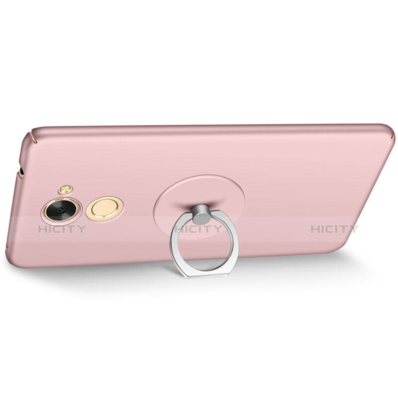 Funda Dura Plastico Rigida Mate con Anillo de dedo Soporte para Huawei Enjoy 7 Plus Rosa