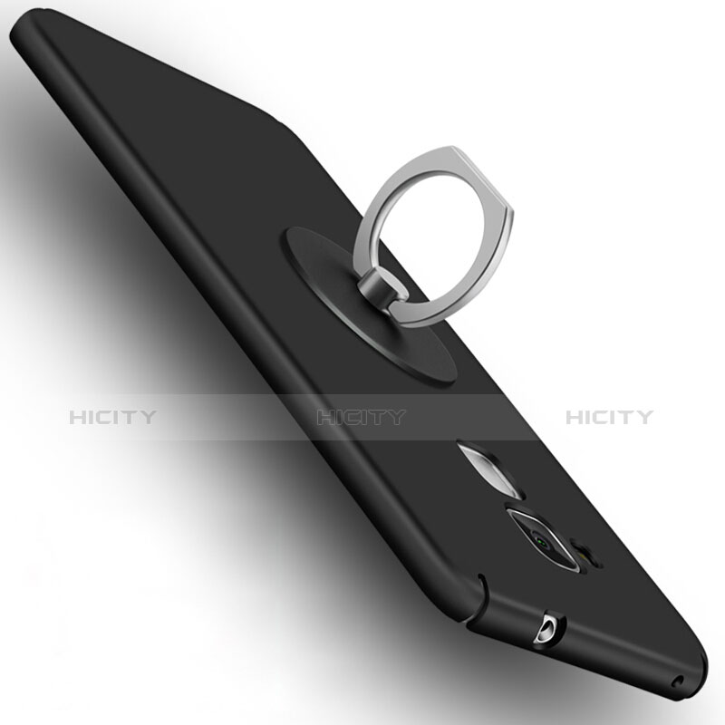 Funda Dura Plastico Rigida Mate con Anillo de dedo Soporte para Huawei GR5 Mini Negro