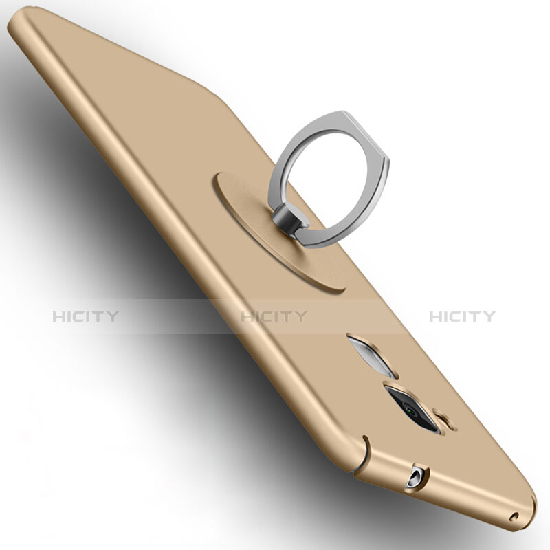 Funda Dura Plastico Rigida Mate con Anillo de dedo Soporte para Huawei GR5 Mini Oro