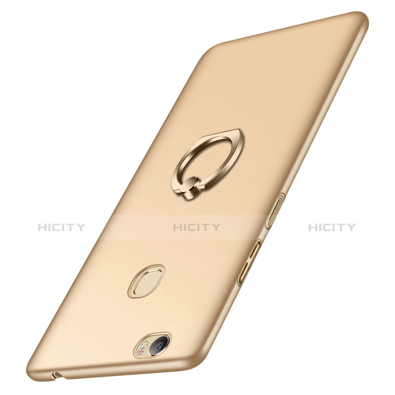 Funda Dura Plastico Rigida Mate con Anillo de dedo Soporte para Huawei Honor Note 8 Oro