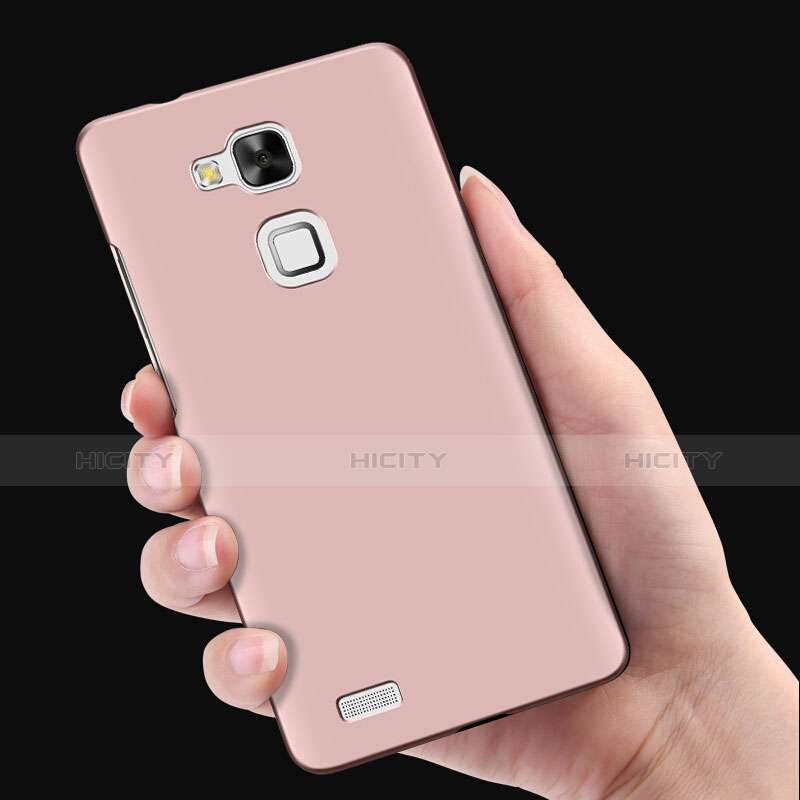 Funda Dura Plastico Rigida Mate con Anillo de dedo Soporte para Huawei Mate 7 Rosa