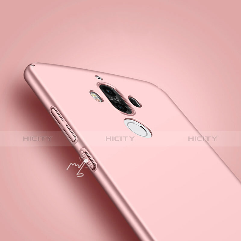 Funda Dura Plastico Rigida Mate con Anillo de dedo Soporte para Huawei Mate 9 Oro Rosa