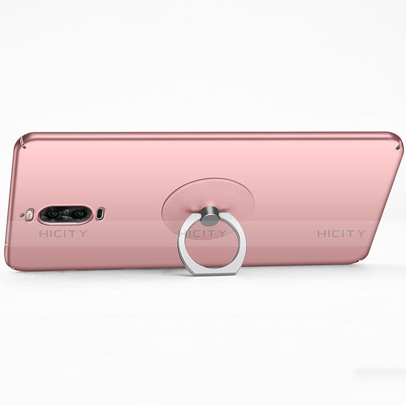 Funda Dura Plastico Rigida Mate con Anillo de dedo Soporte para Huawei Mate 9 Pro Oro Rosa