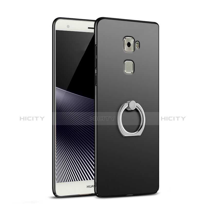 Funda Dura Plastico Rigida Mate con Anillo de dedo Soporte para Huawei Mate S Negro