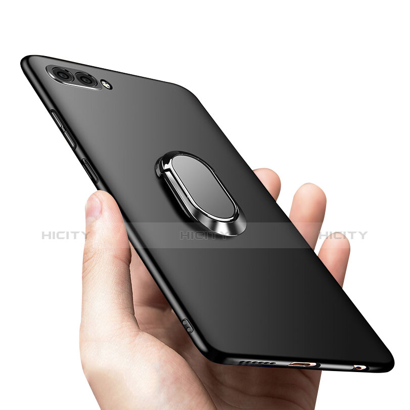 Funda Dura Plastico Rigida Mate con Anillo de dedo Soporte para Huawei Nova 2S Negro