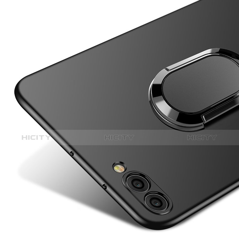 Funda Dura Plastico Rigida Mate con Anillo de dedo Soporte para Huawei Nova 2S Negro