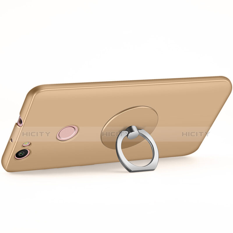 Funda Dura Plastico Rigida Mate con Anillo de dedo Soporte para Huawei Nova Oro